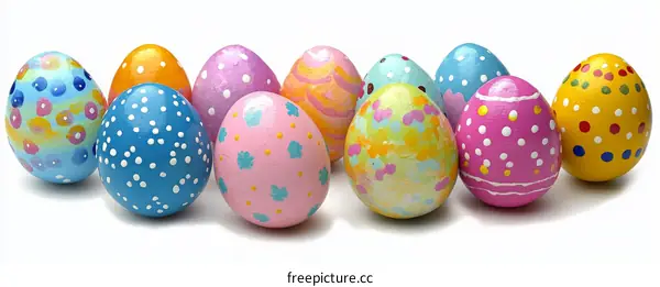 Colorful Painted Easter Eggs Arrangement