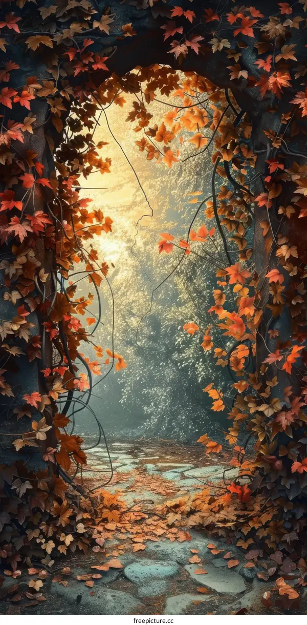 Tranquil Walk in Autumn Forest
