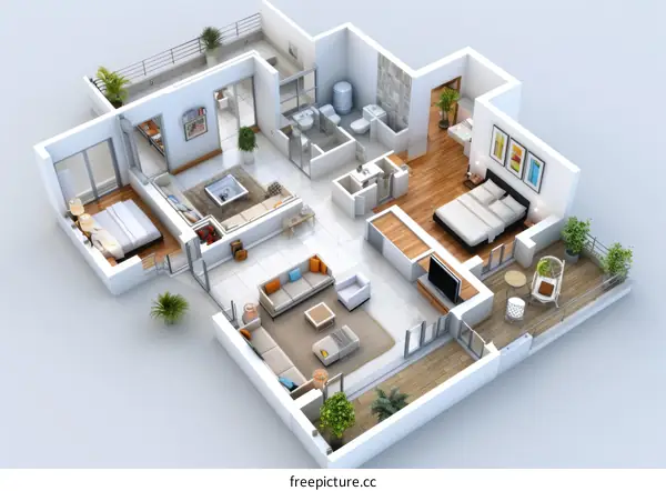 Apartment Floor Plan Design Illustration
