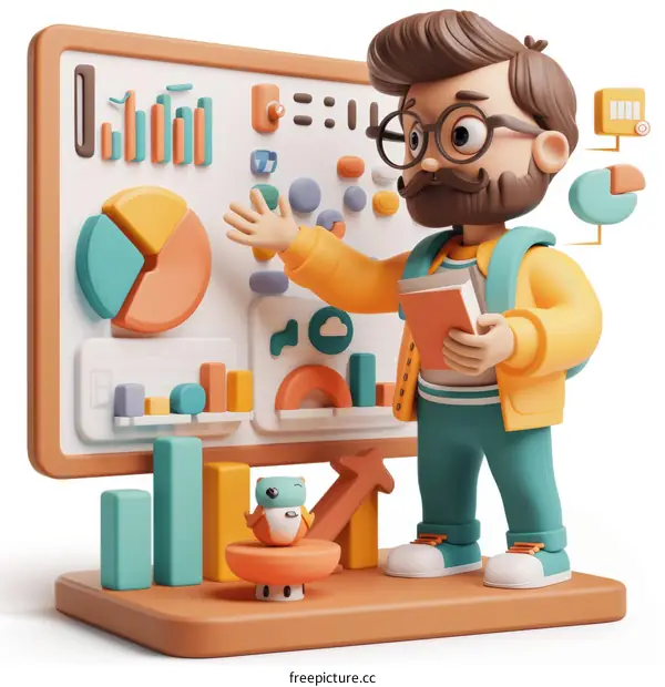 A man standing in front of a whiteboard giving a presentation