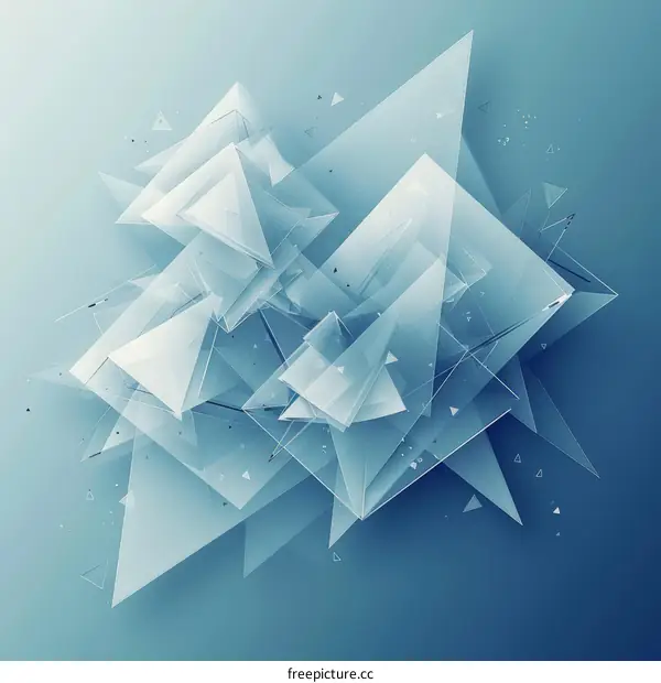 Blue translucent geometric shapes