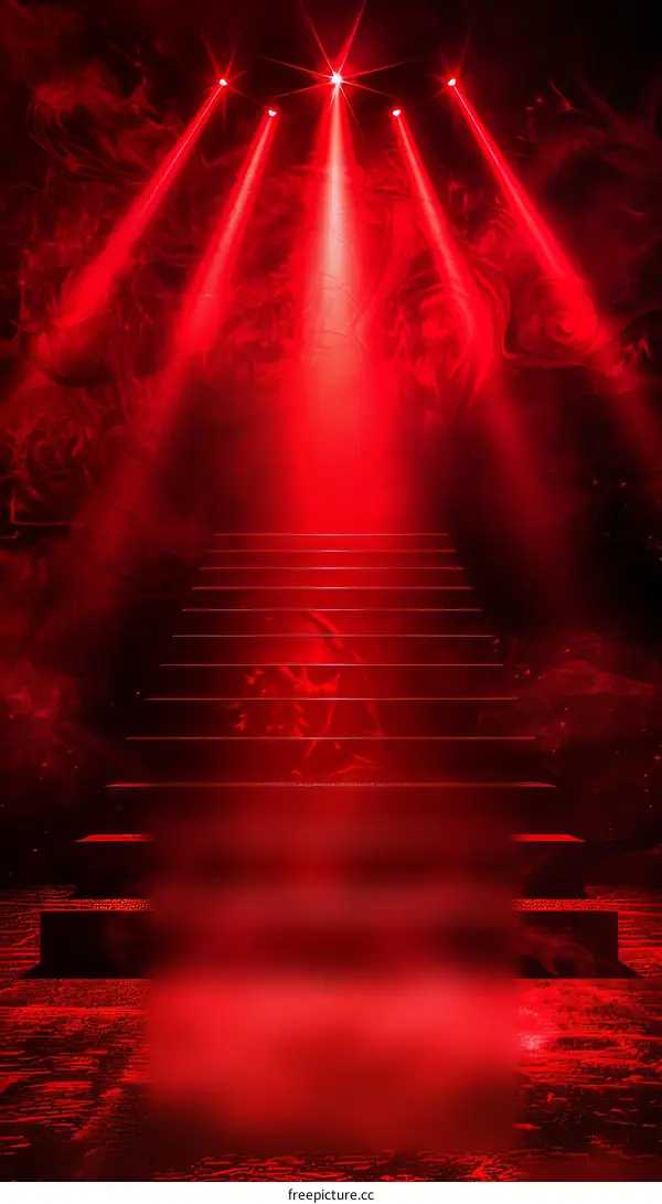Dramatic Red Spotlight Stage Background