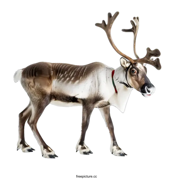 [Transparent Background PNG]Reindeer with Antlers on White Background
