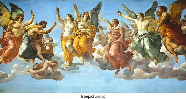 The Assumption of the Virgin Mary Fresco Painting