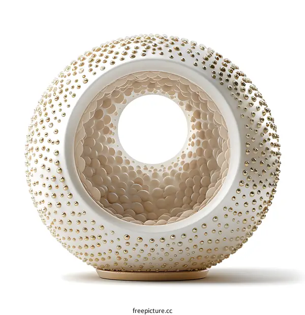 Golden Textured Sphere with Central Void