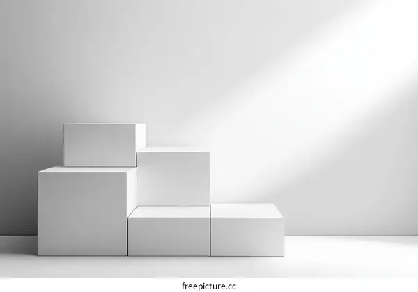 White Cubic Display Platform Mockup