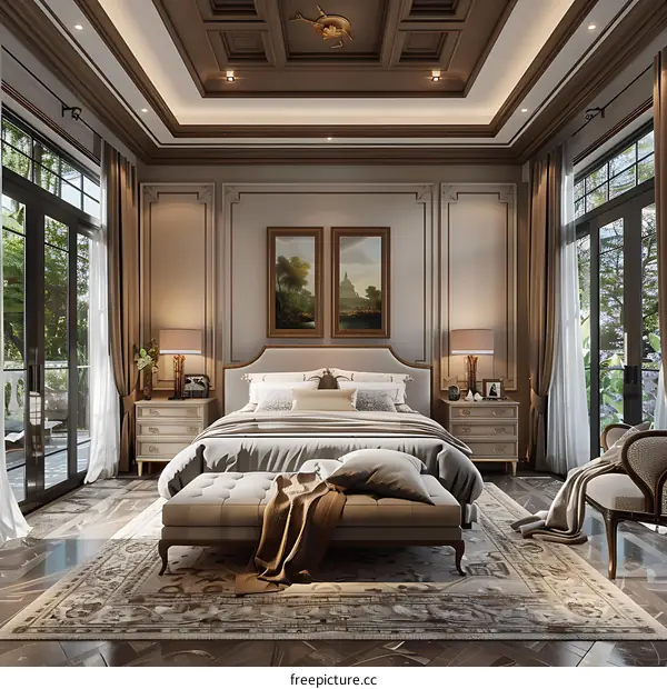 European-style luxury bedroom
