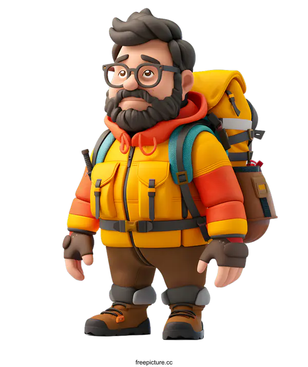 [Transparent Background PNG]Ready for adventure 3D cartoon character