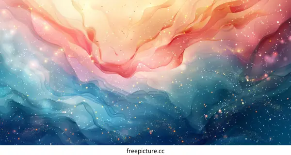 Red and blue acrylic fluid art painting