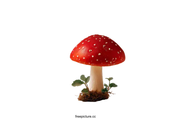 [Transparent Background PNG]Beautiful Red Mushroom in a Simple Background