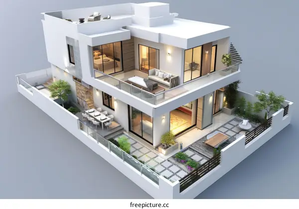 Modern Two-Story House Exterior Design