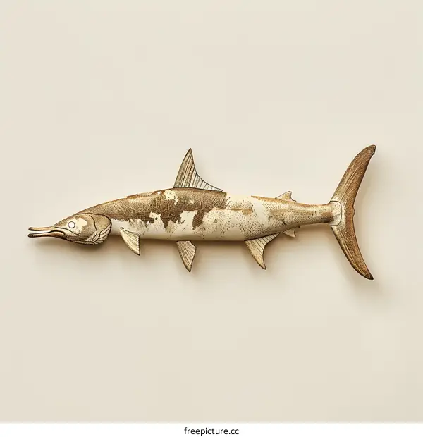 Illustration of a Swordfish on Beige Background