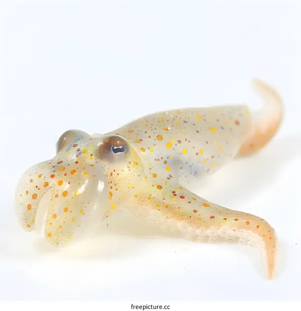 A Small Octopus on White Background