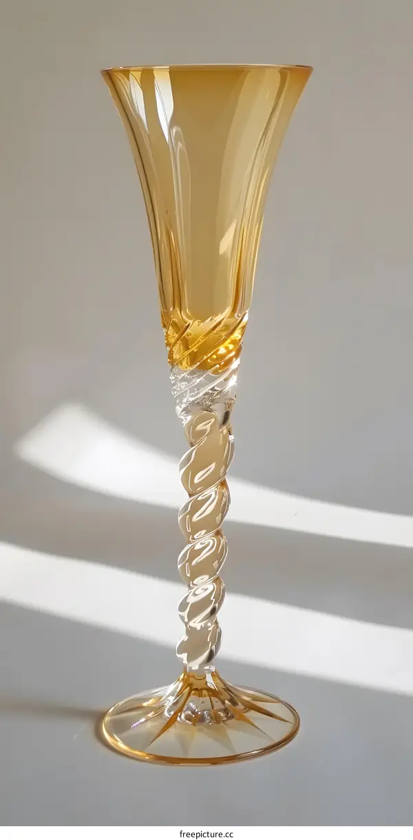 Elegant Amber Glass Goblet