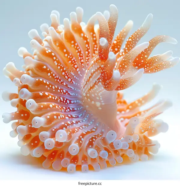 Orange and white spotted sea anemone