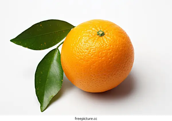 An orange on a white background