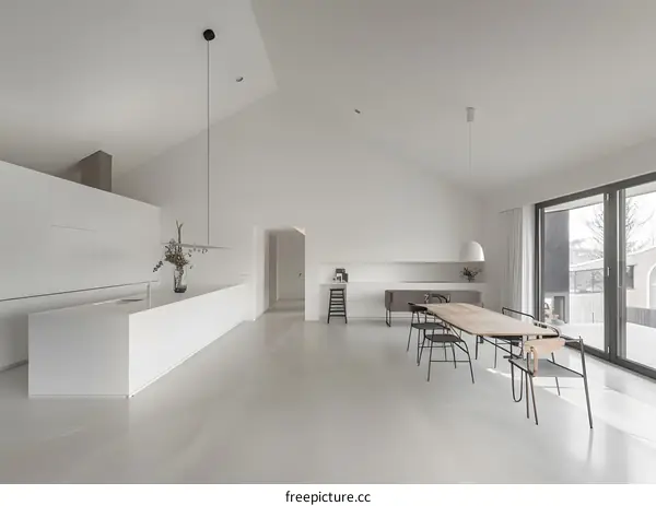 Modern Minimalist Kitchen and Dining Room Interior Design