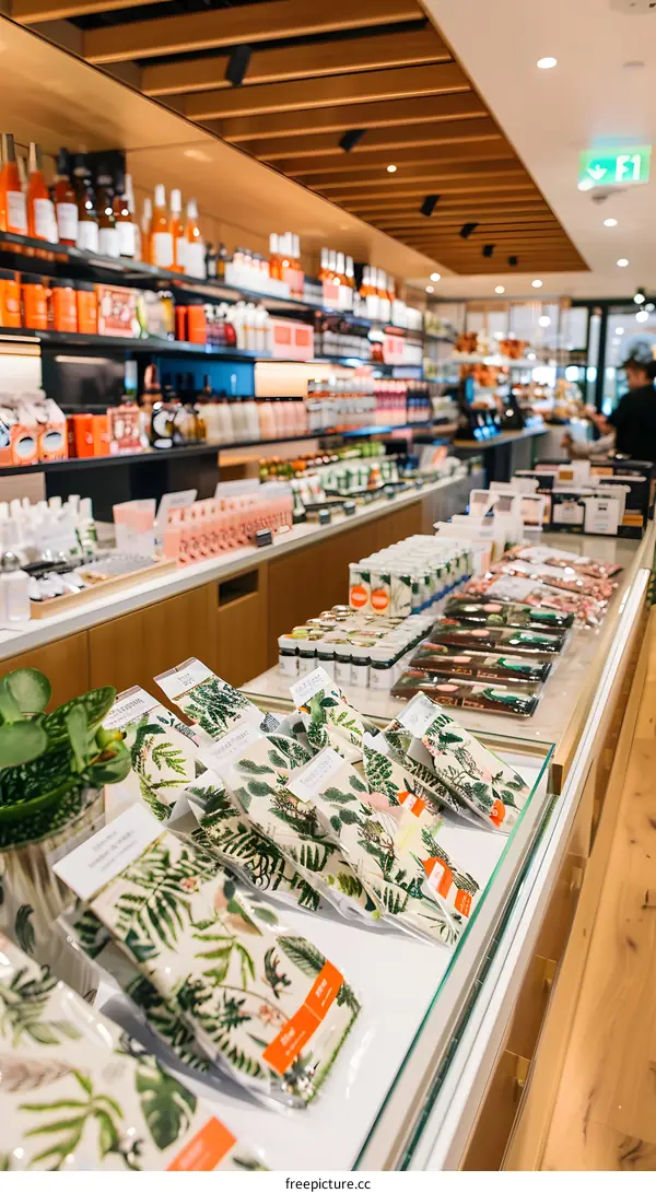 Luxury Store Interior With Products And Packaging