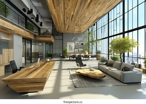 Modern Industrial Loft Office Space Design