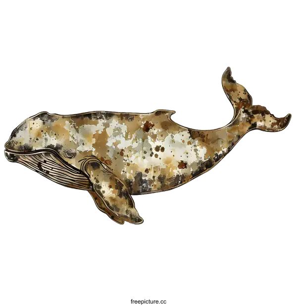 [Transparent Background PNG]rusty whale illustration