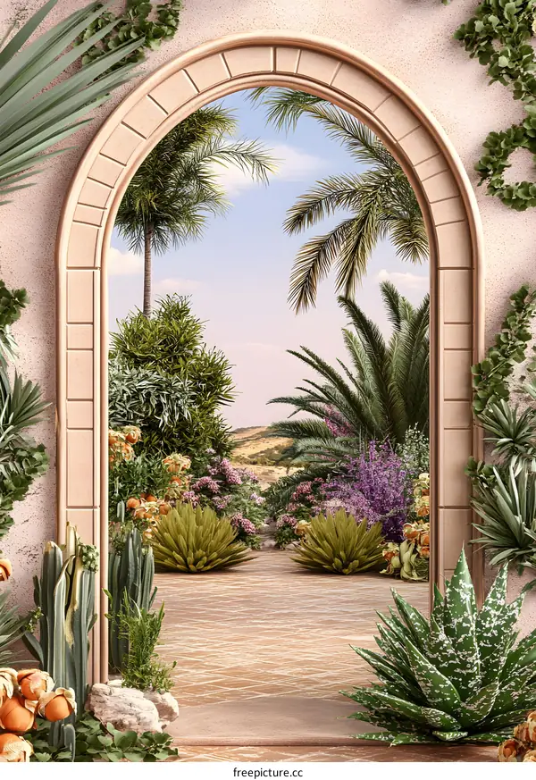 Garden View Through Archway