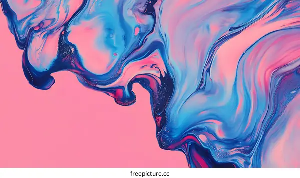 Abstract Blue and Pink Swirls Abstract Background