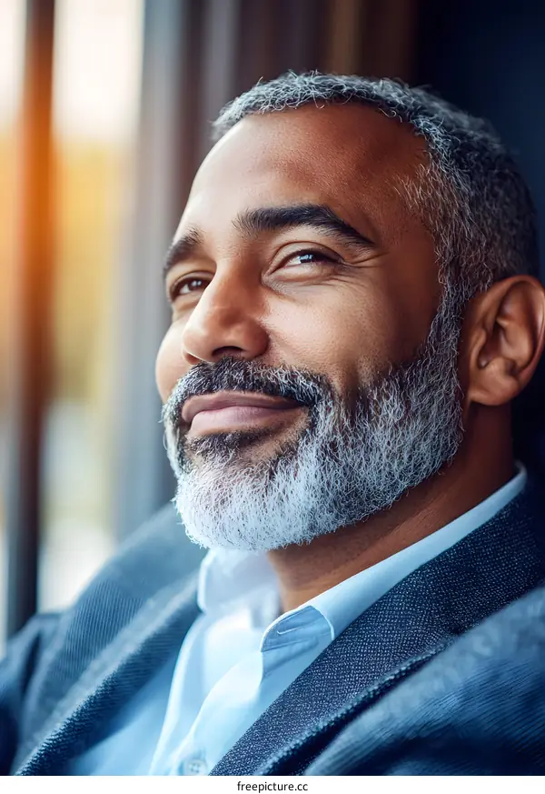 Portrait of a Smiling Middle Aged Black Man