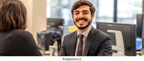 Smiling Businessman in a Meeting