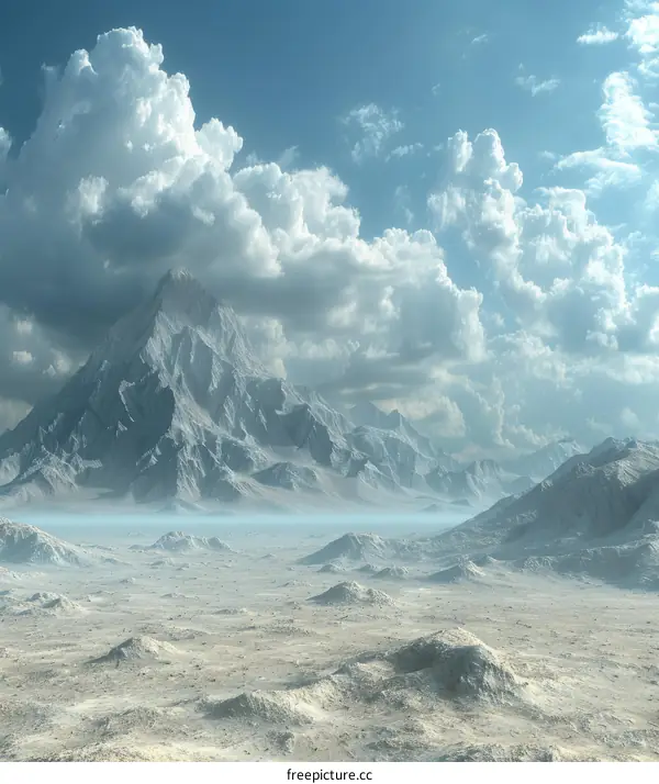 Snowy Mountain Landscape Illustration