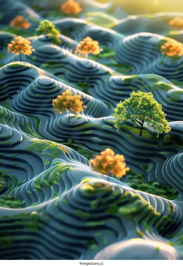 The beauty of undulating and green rolling hills