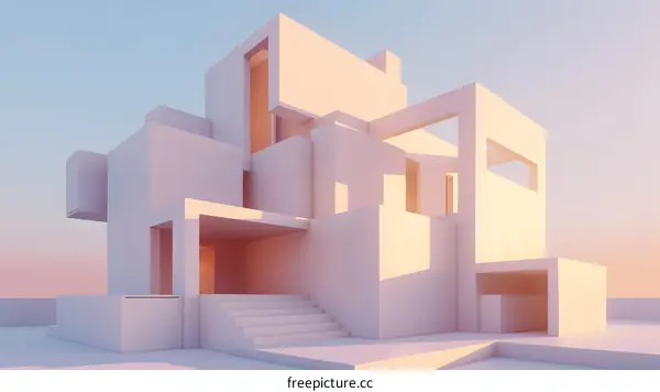 Minimalist Architecture House 3D Render