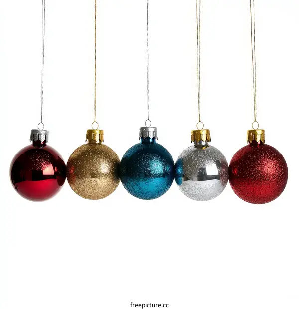 Colorful Christmas Ornaments Hanging