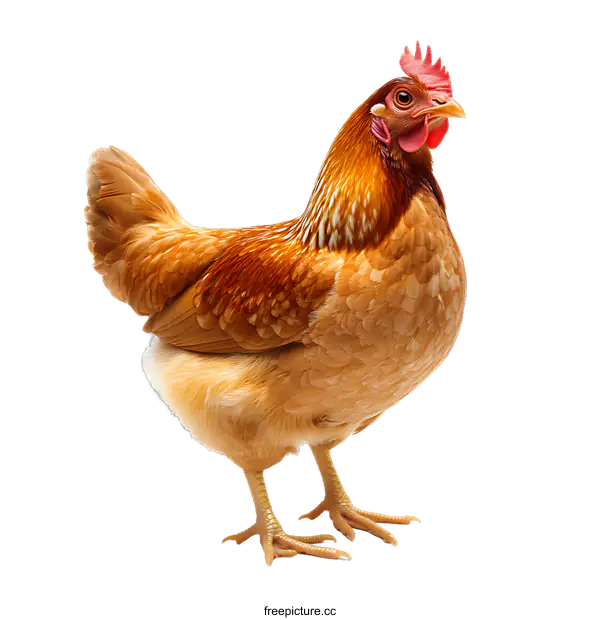 [Transparent Background PNG]Brown Chicken Isolated on transparent background