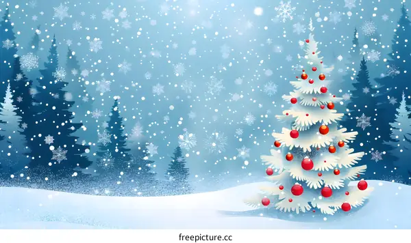 Christmas Tree and Snowflakes