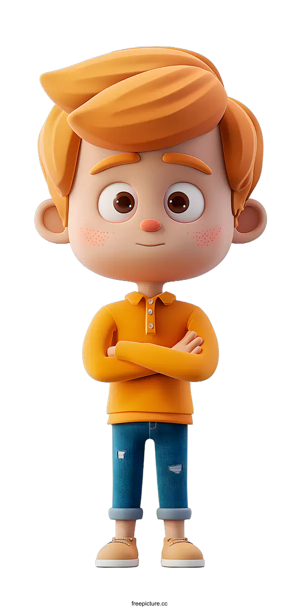 [Transparent Background PNG]3D cartoon character of a boy