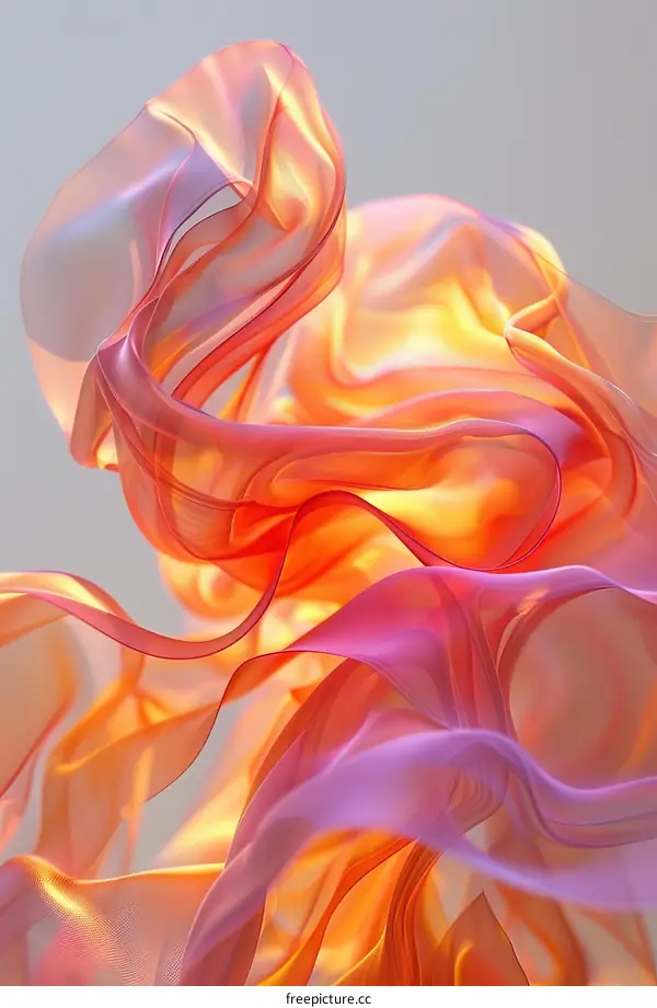 Colorful abstract painting with flowing shapes
