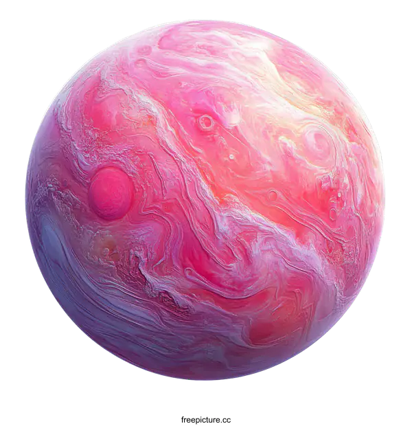[Transparent Background PNG]Abstract Pink Planet Illustration