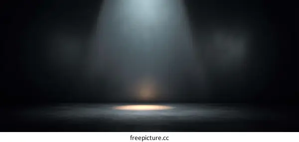 Empty Dark Stage Studio Spotlight Scene