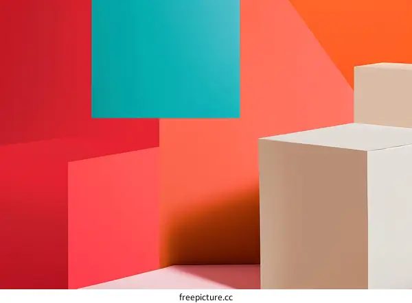 Abstract Colorful Background with White Cubes