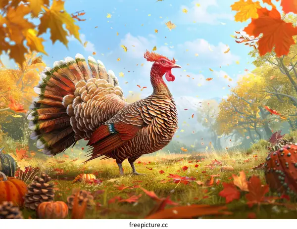 A Majestic Turkey Stands Ready for Thanksgiving