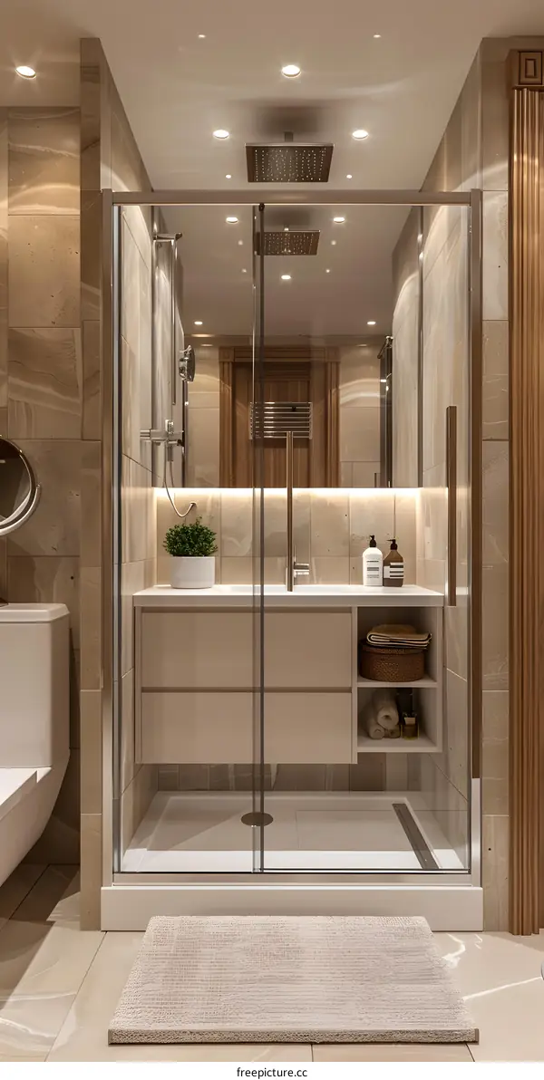 The effect picture of modern minimalist style bathroom