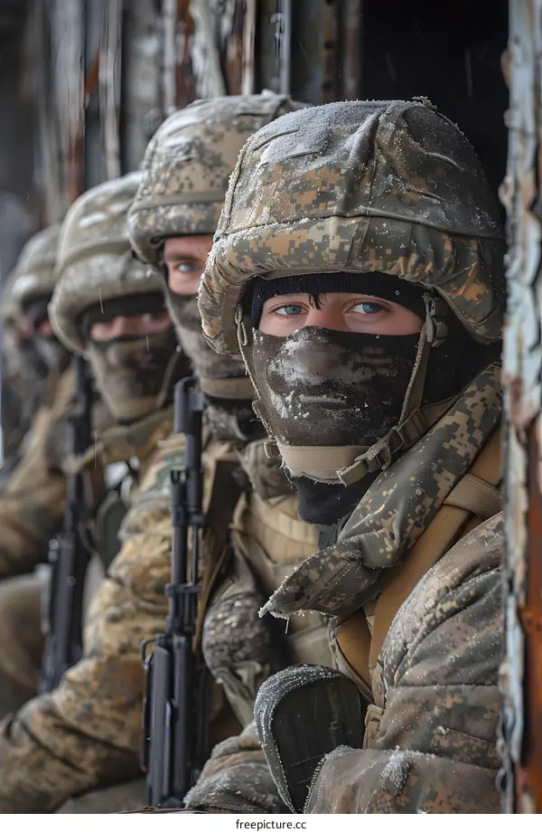 Russian servicemen during a military exercise