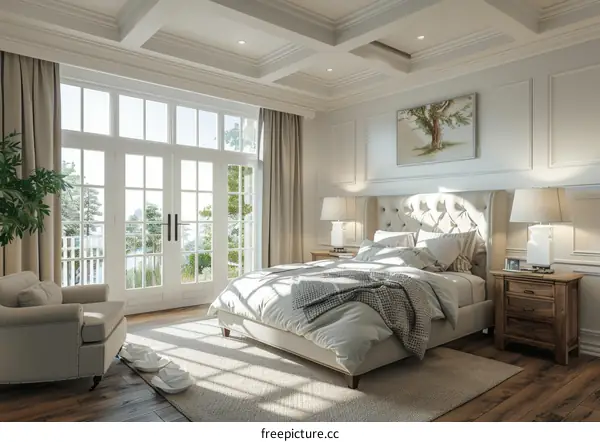 Elegant Bedroom with Large Windows
