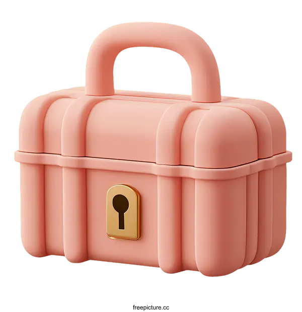 [Transparent Background PNG]Pink Mini Suitcase Style Protective Case