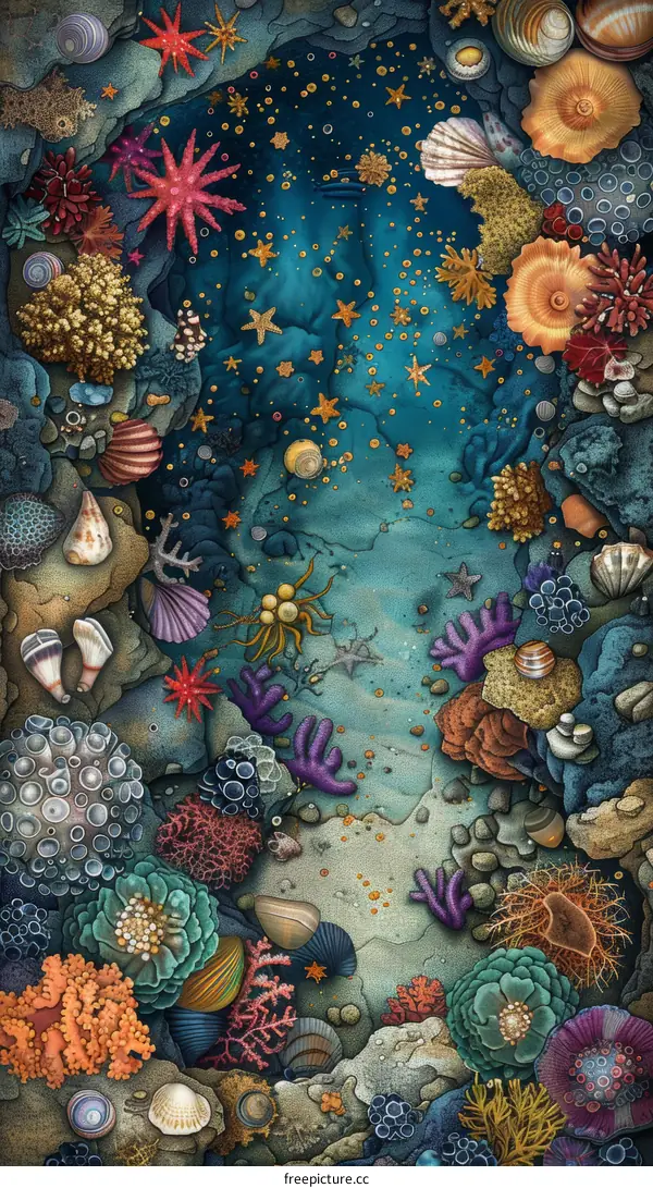 Undersea World Illustration With Vibrant Marine Life