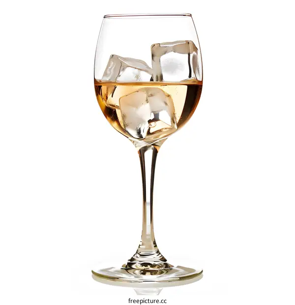 Chilled Wine Glass with Ice