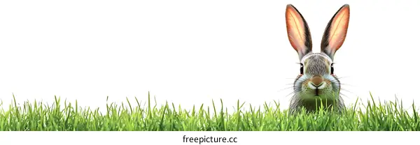 Cute Rabbit in Green Grass
