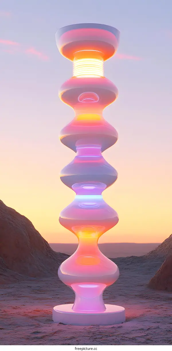 Abstract Minimalist Sculpture in a Desert Landscape