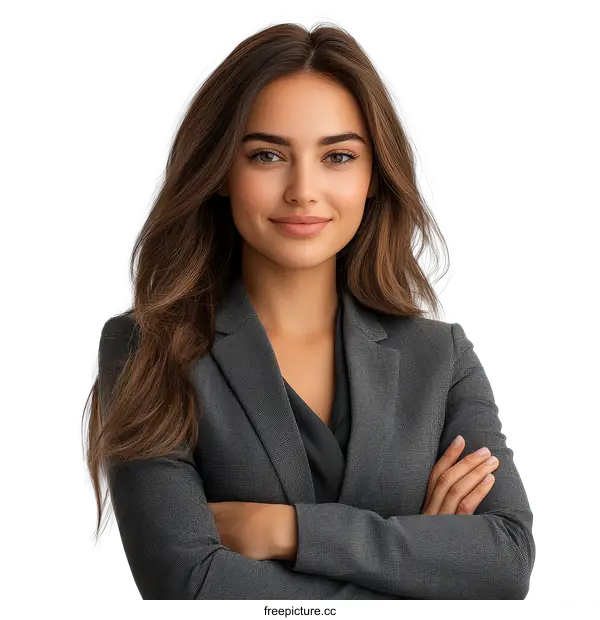 [Transparent Background PNG]Confident Business Woman Portrait