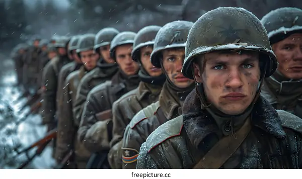 A group of soldiers in the snow